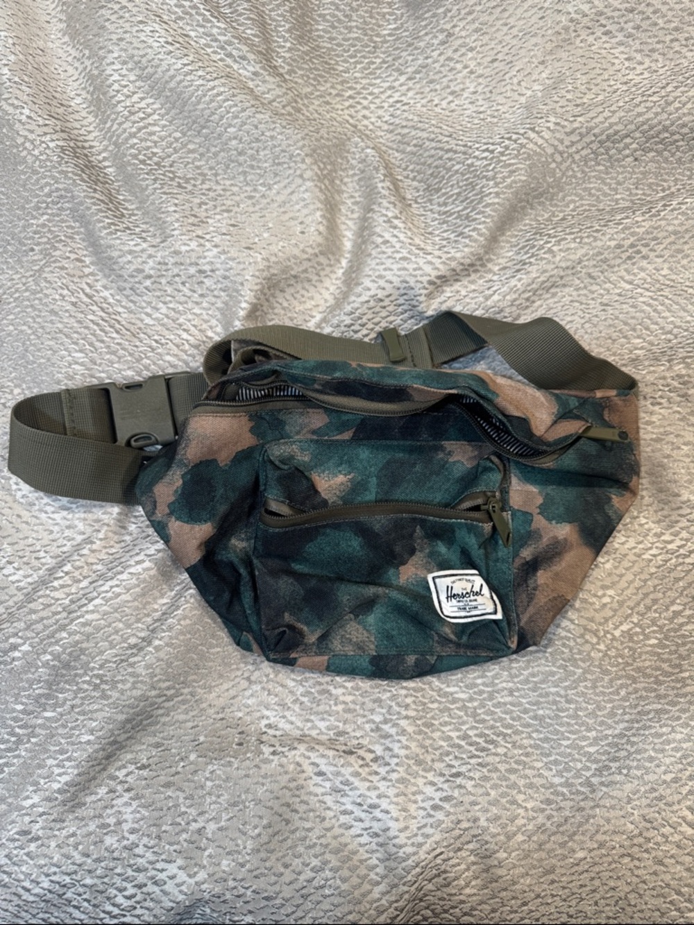 Herschel Supply Company Green and Brown Camo Belt Bag